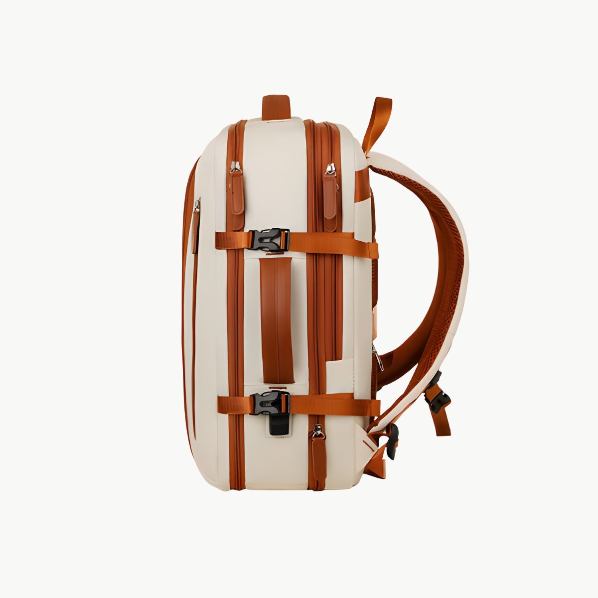 Sac de voyage pour week end beige vue laterale