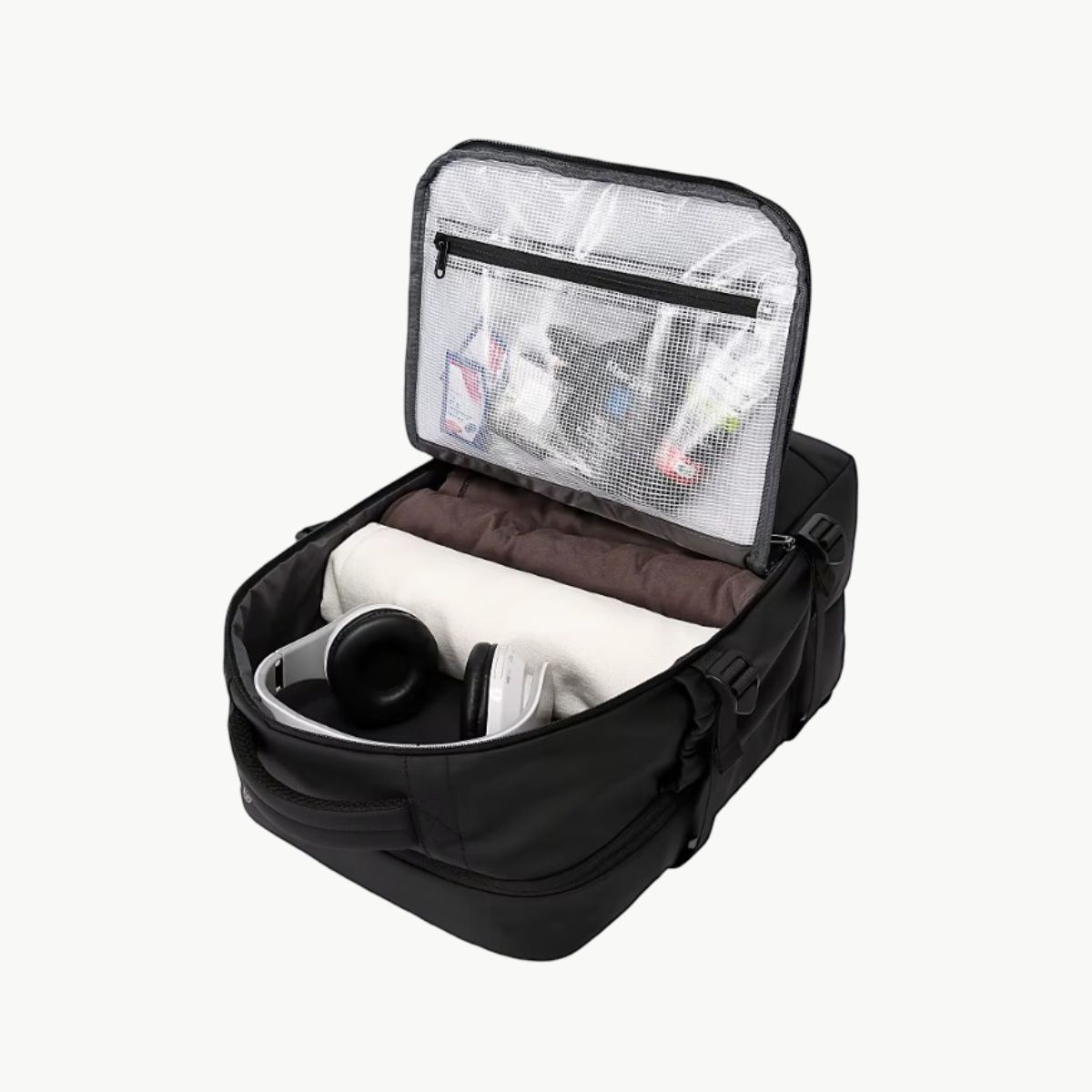 Sac de voyage pour week end noir vue poches internes