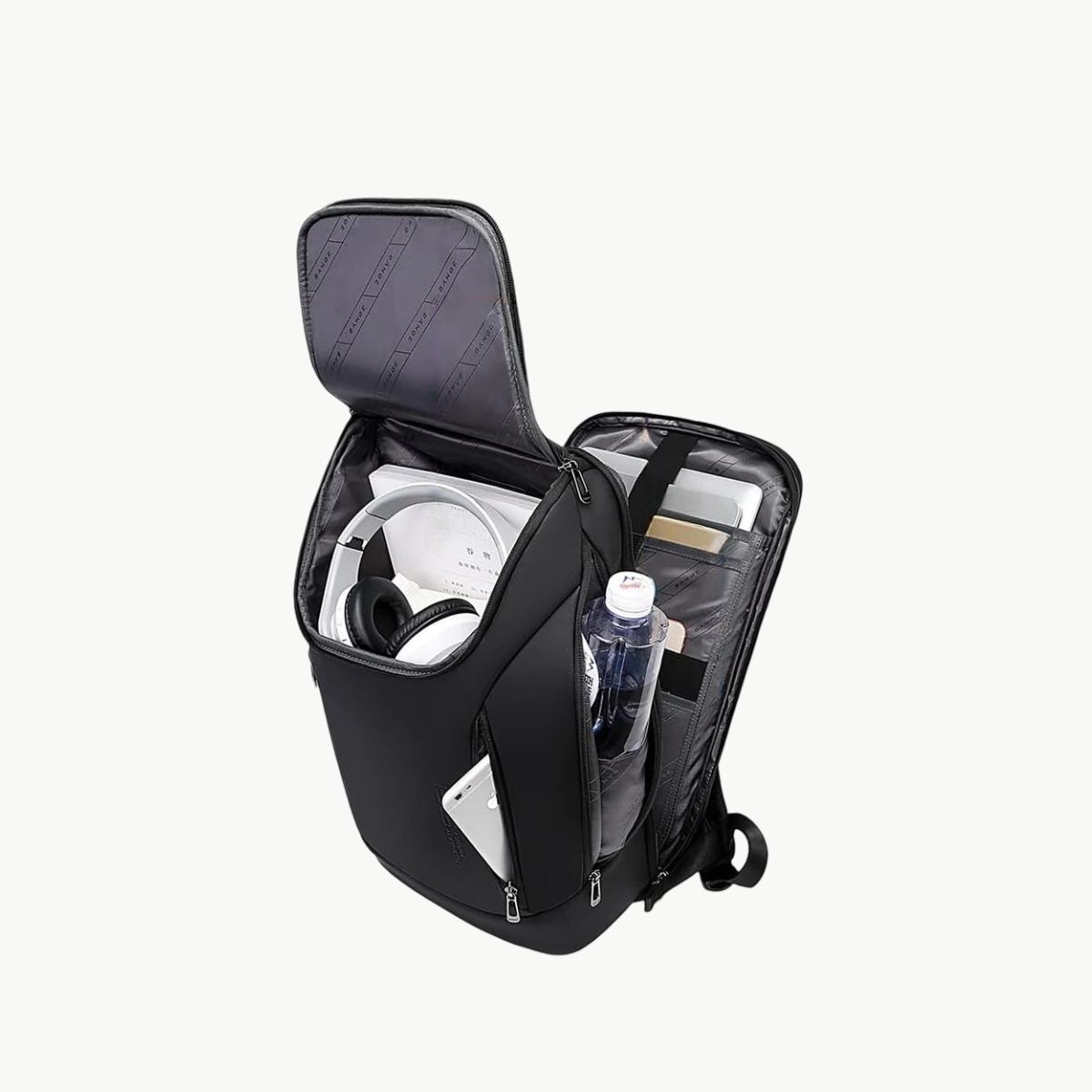 Sac de voyage pour week end noir vue interieur