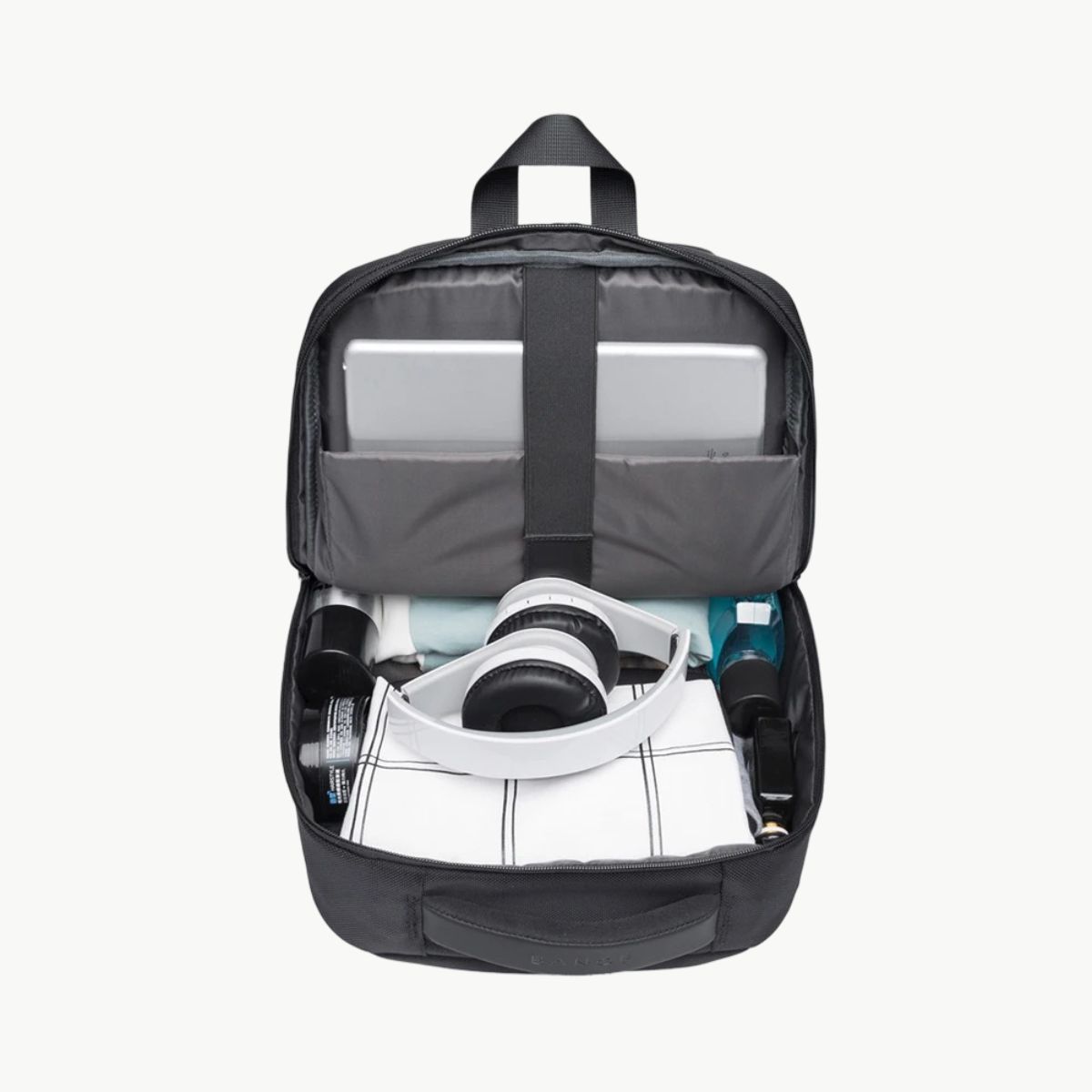 Sac de voyage pour week end noir vue poches internes