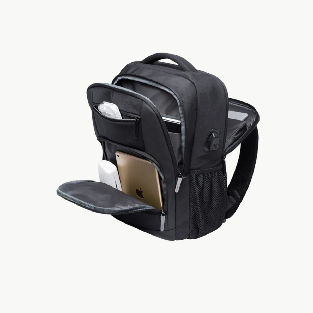 Sac de voyage pour week end noir vue interieur