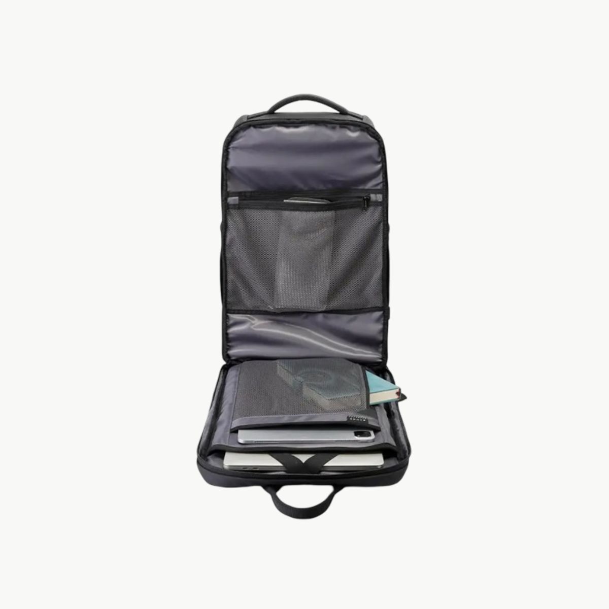 Sac de voyage pour week end noir vue interieur