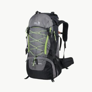Sac de randonnee grande capacite gris vue cote
